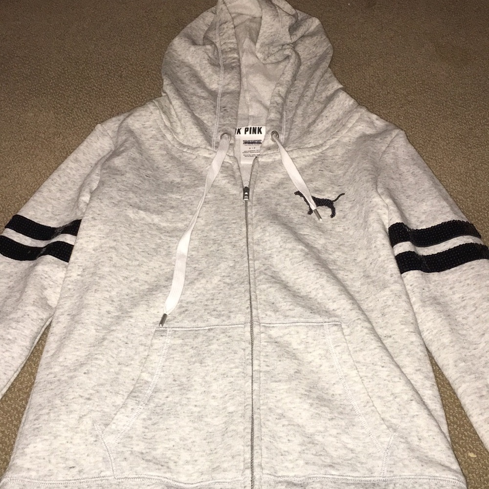 Gray and Black zip-up hoodie from PINK